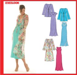 6458 NEW LOOK SILKY DUSTER, JACKET, TIED BIAS DRESS PATTERN 10-22